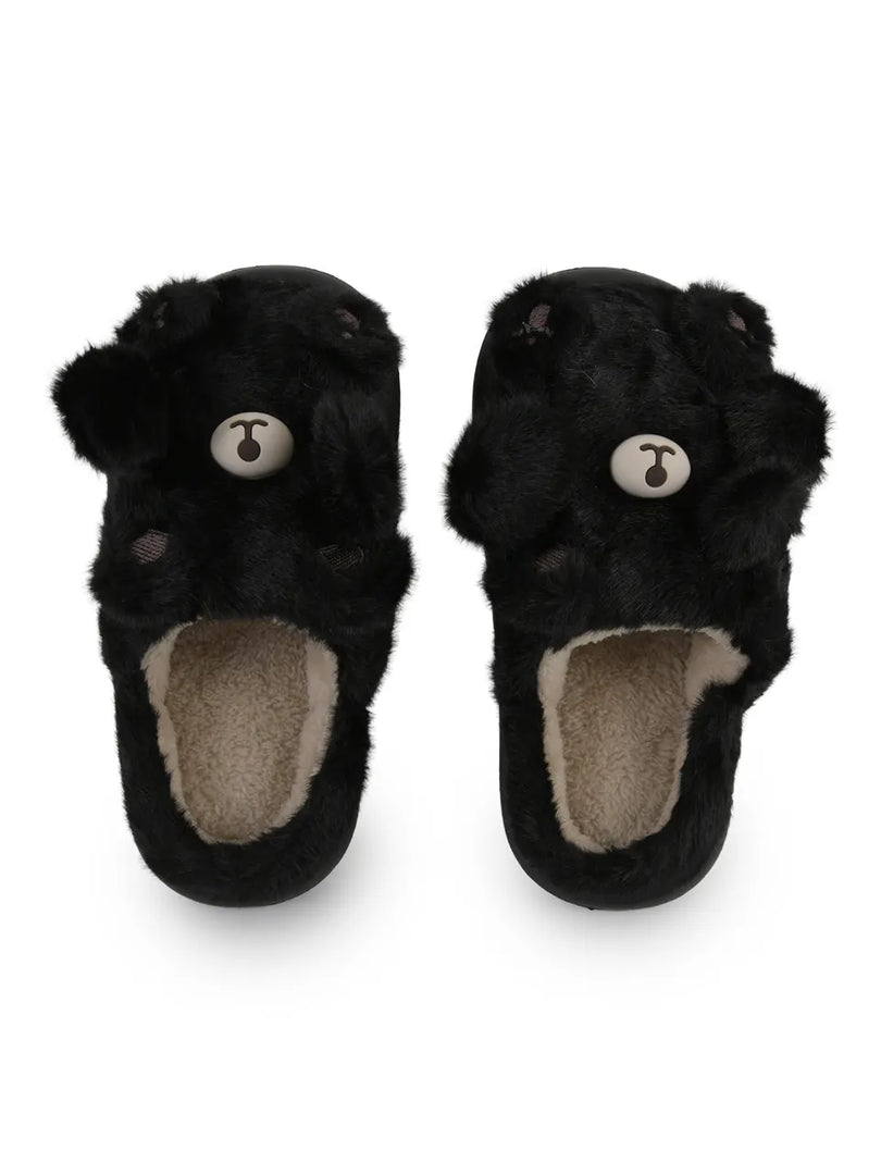 Heleey Midnight Bear Cozy Slides