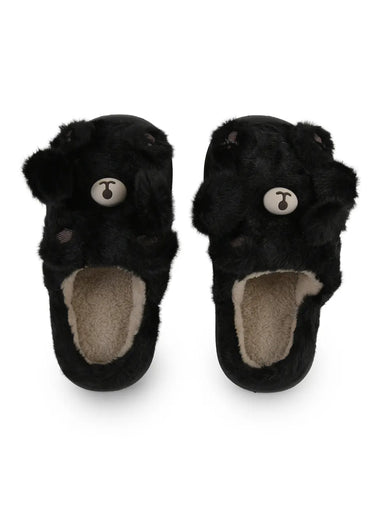 Heleey Midnight Bear Cozy Slides