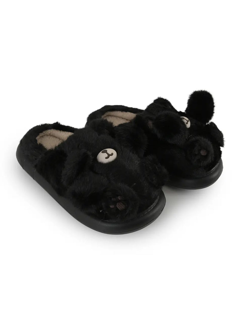 Heleey Midnight Bear Cozy Slides