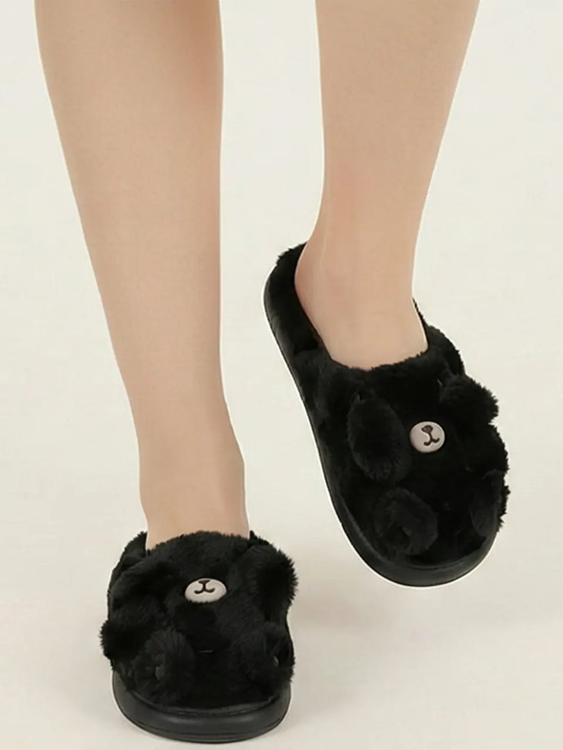 Heleey Midnight Bear Cozy Slides