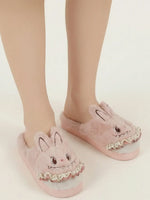 Load image into Gallery viewer, Heleey Blush Bunny Lace Slippers