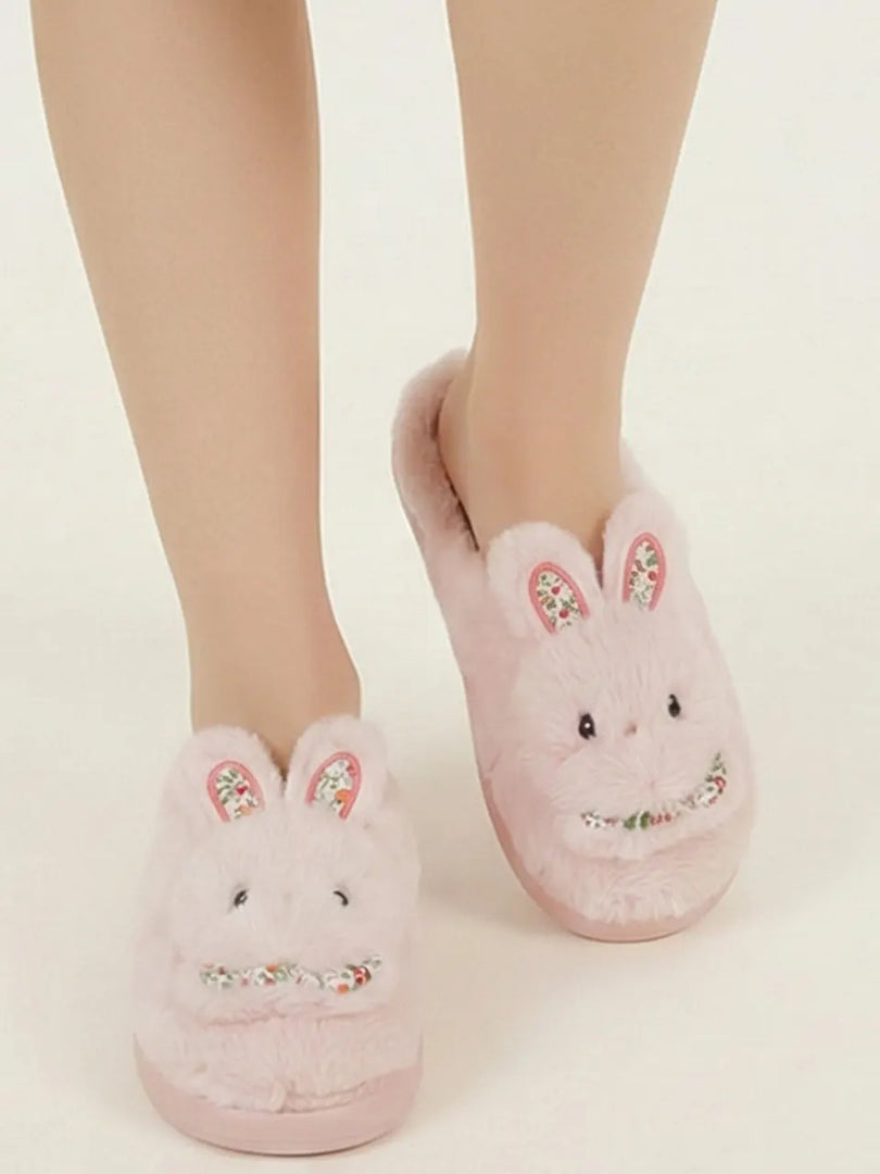 Heleey Pink Petal Bunny Slippers
