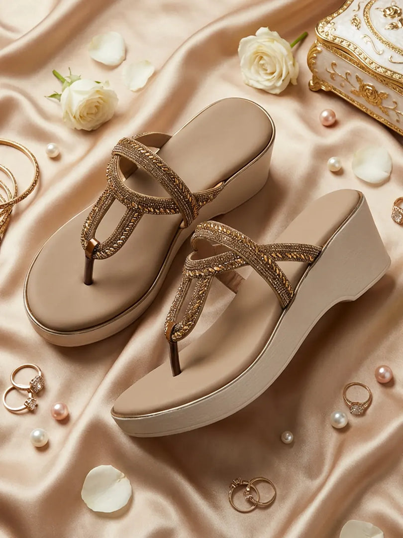 Heleey Champagne Glowing Wedge