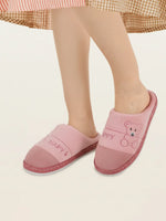 Load image into Gallery viewer, Heleey Happy Bear Pink Indoor Slippers