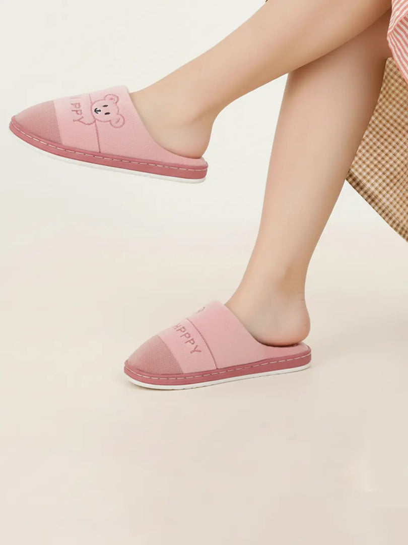 Heleey Happy Bear Pink Indoor Slippers