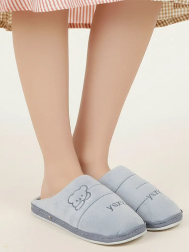 Heleey Cute Blue Bear Cozy Slippers