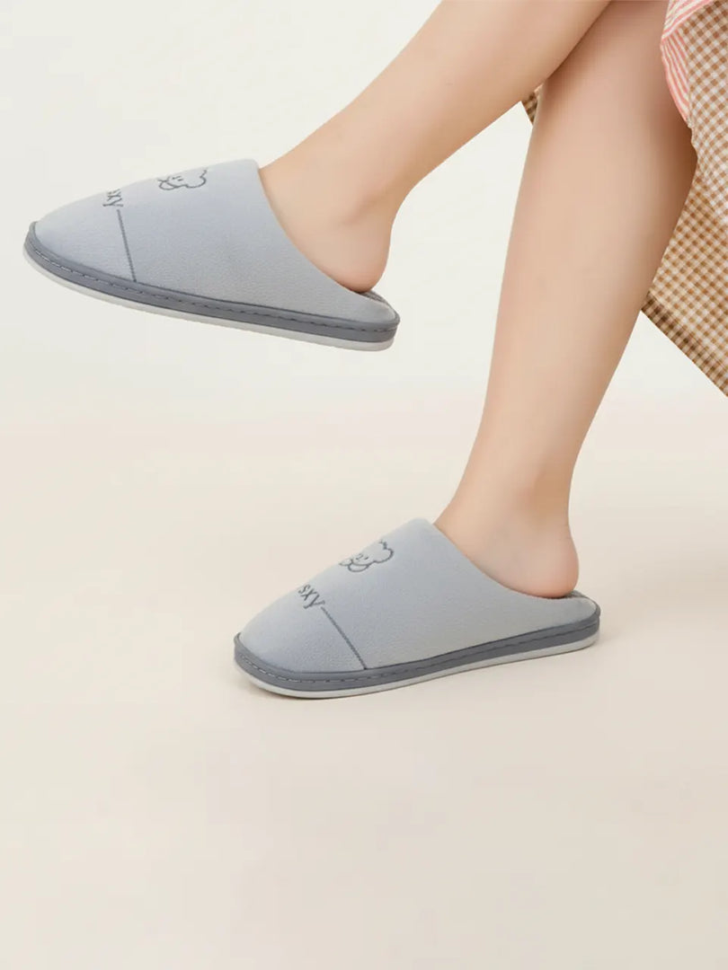 Heleey Cute Blue Bear Cozy Slippers