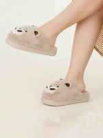 Load image into Gallery viewer, Heleey Cuddly Bear Beige Plush Slippers