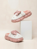 Load image into Gallery viewer, Heleey Blush Cloud Bow Plush Slippers