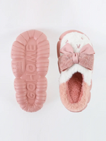 Load image into Gallery viewer, Heleey Blush Cloud Bow Plush Slippers