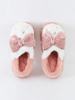 Load image into Gallery viewer, Heleey Blush Cloud Bow Plush Slippers