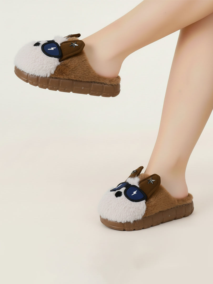 Heleey Star Pup Aviator Plush Slippers