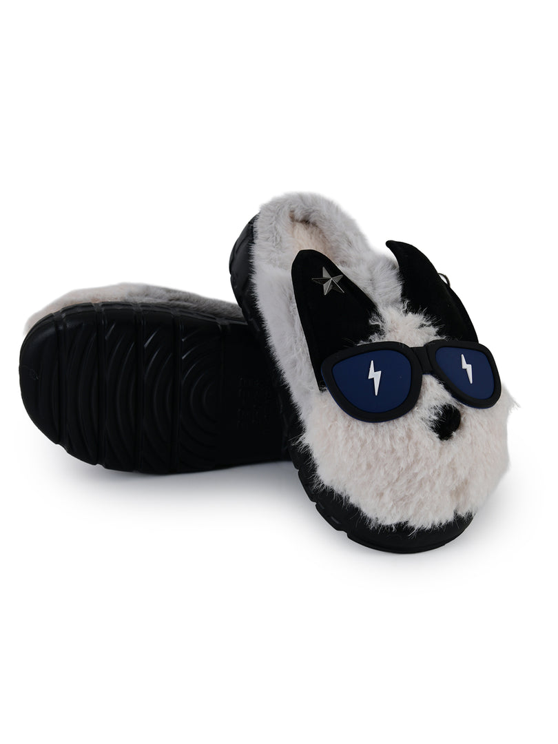 Heleey Midnight Cool Pup Plush Slippers