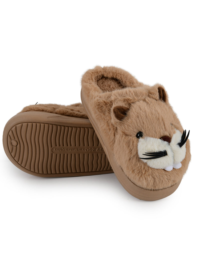 Heleey Snuggly Chipmunk Plush Slippers