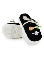 Load image into Gallery viewer, Heleey Midnight Smiley Plush Cloud Slippers