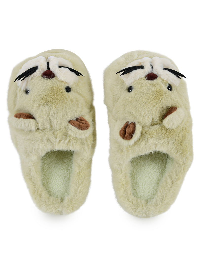 Heleey Minty Snuggle Chipmunk Plush Slippers