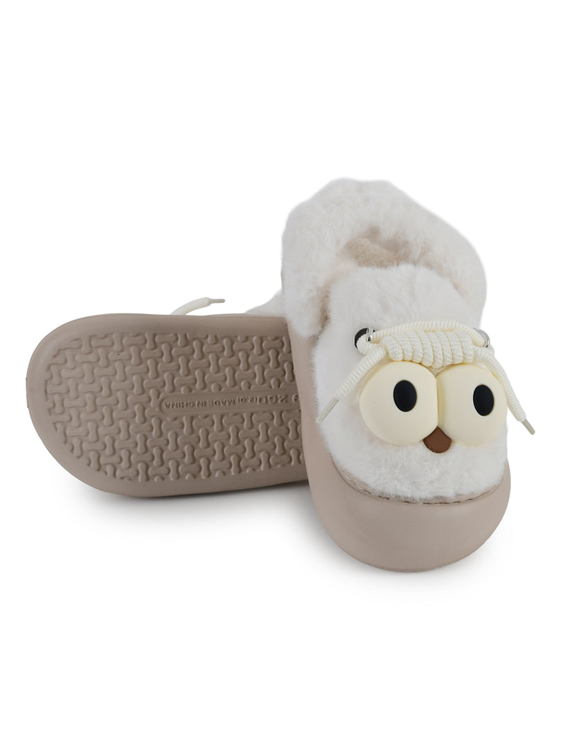 Heleey Frosty Goofy Eyes Plush Slippers