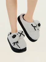 Load image into Gallery viewer, Heleey Snowy Cat Bow Plush Slippers