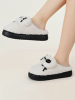Load image into Gallery viewer, Heleey Snowy Cat Bow Plush Slippers