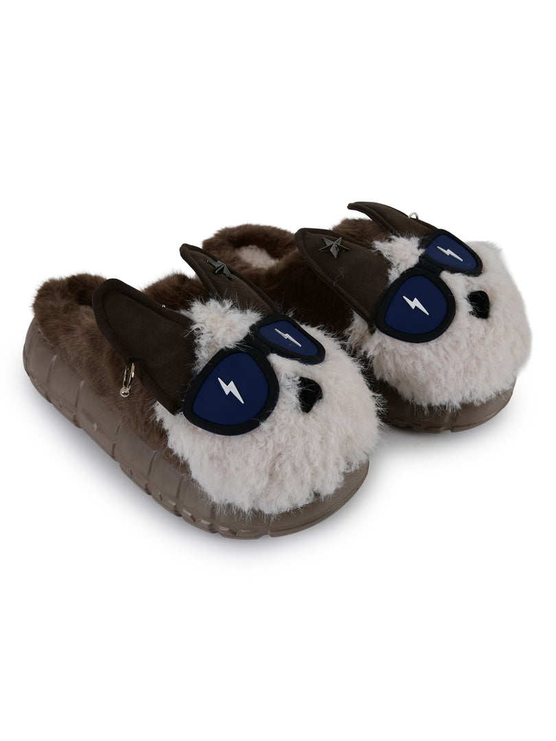 Heleey Cool Pup Shades Plush Slippers