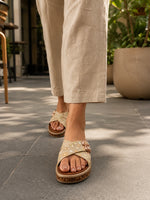 Load image into Gallery viewer, Heleey Bloom Cross Floral Comfort Slides