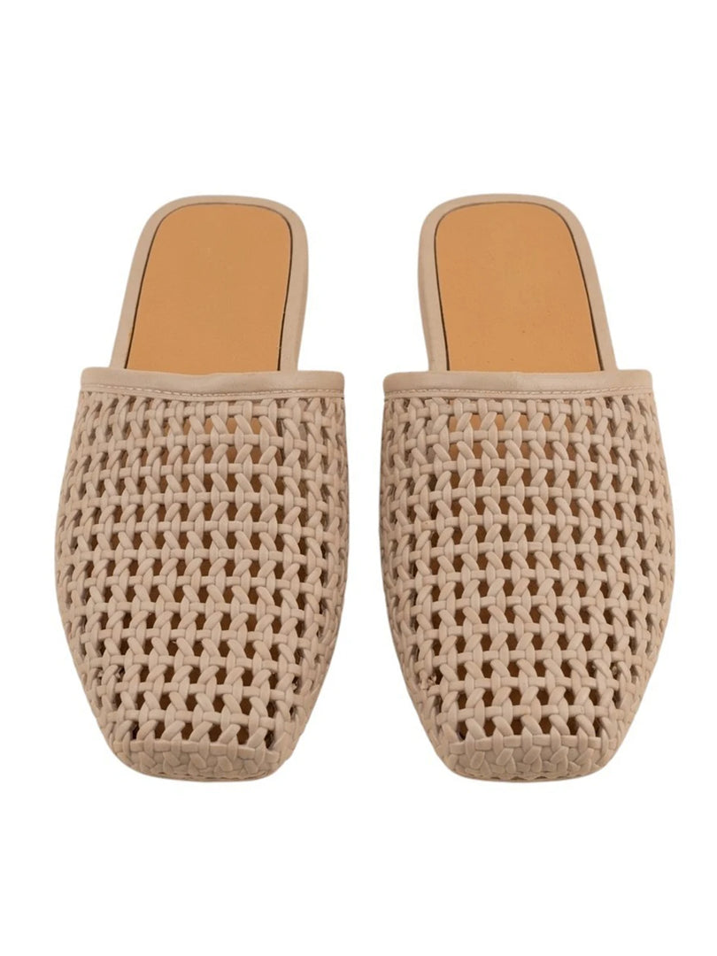 Heleey Ivory Weave Comfort Mules