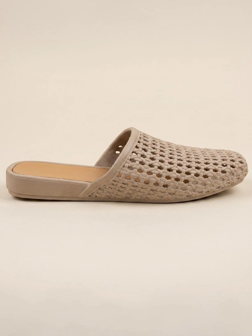 Heleey Ivory Weave Comfort Mules