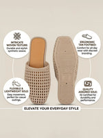 Load image into Gallery viewer, Heleey Ivory Weave Comfort Mules