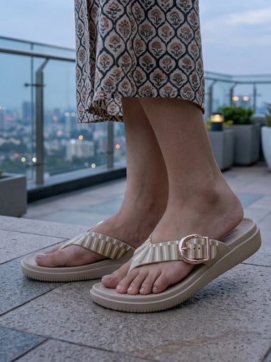 Heleey Golden Glow Comfort Flip-Flops