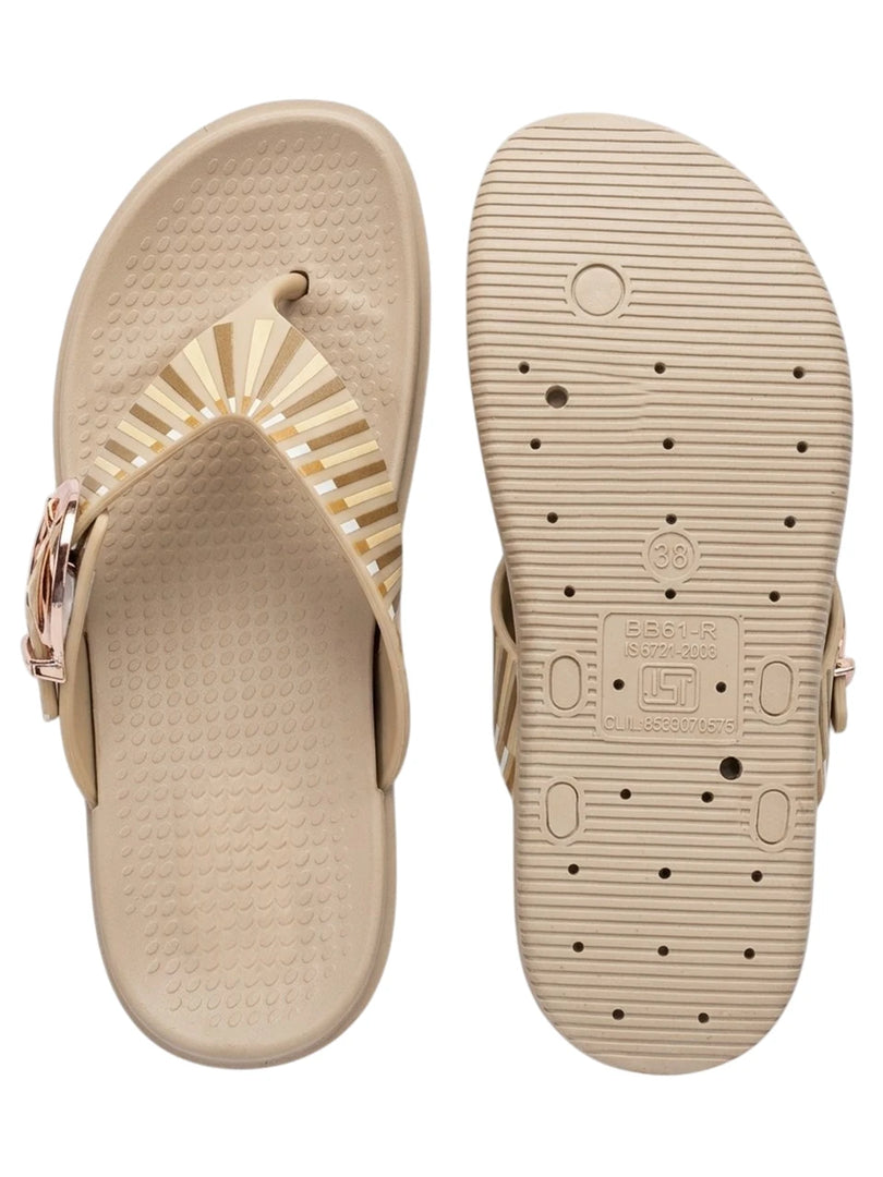Heleey Golden Glow Comfort Flip-Flops