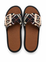 Load image into Gallery viewer, Heleey Midnight Plaid Comfort Slides