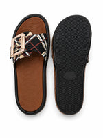 Load image into Gallery viewer, Heleey Midnight Plaid Comfort Slides
