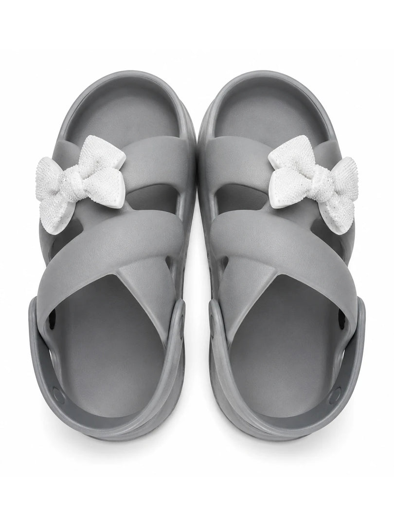 Heleey Silver Mist Bow Clogs
