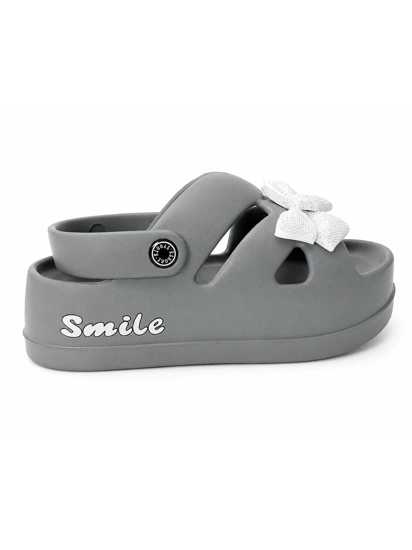 Heleey Silver Mist Bow Clogs