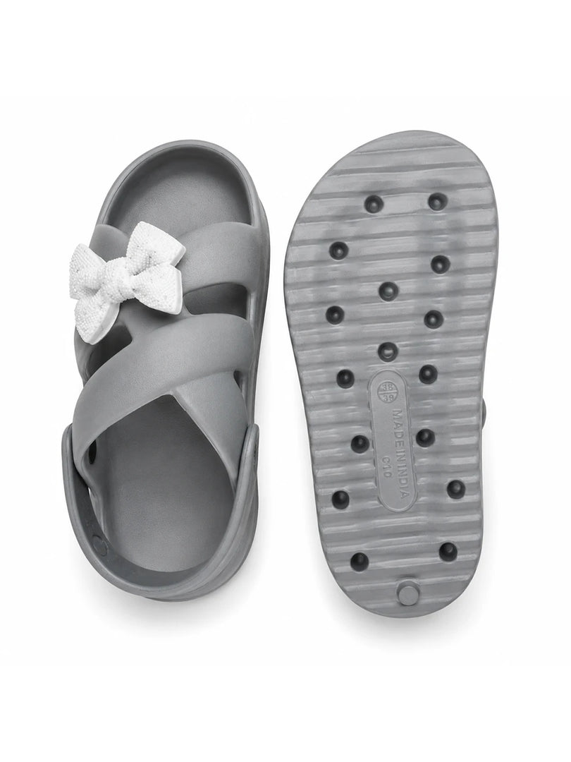 Heleey Silver Mist Bow Clogs