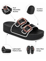 Load image into Gallery viewer, Heleey Rose Buckle Comfort Slides
