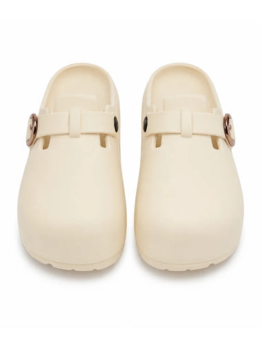 Heleey Ivory Luxe Clogs