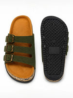 Load image into Gallery viewer, Heleey Olive Trail Buckle Slides