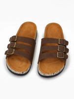 Load image into Gallery viewer, Heleey Mocha Drift Buckle Slides