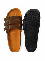 Load image into Gallery viewer, Heleey Mocha Drift Buckle Slides
