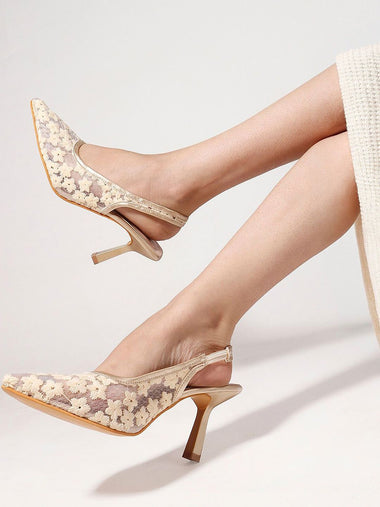 Whisper Bloom Sling Heels
