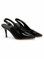Load image into Gallery viewer, Noir Sleek Sling Heels