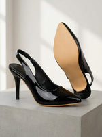 Load image into Gallery viewer, Noir Sleek Sling Heels