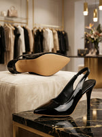 Load image into Gallery viewer, Noir Sleek Sling Heels