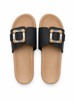 Load image into Gallery viewer, Heleey Midnight Crystal Comfort Slides