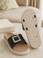 Load image into Gallery viewer, Heleey Midnight Crystal Comfort Slides