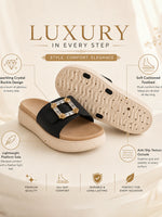 Load image into Gallery viewer, Heleey Midnight Crystal Comfort Slides