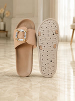 Load image into Gallery viewer, Heleey Nude Luxe Crystal Slides