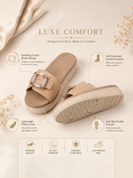 Load image into Gallery viewer, Heleey Nude Luxe Crystal Slides