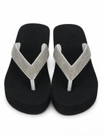 Load image into Gallery viewer, Heleey Crystal Glow Comfort Wedge Flip-Flops